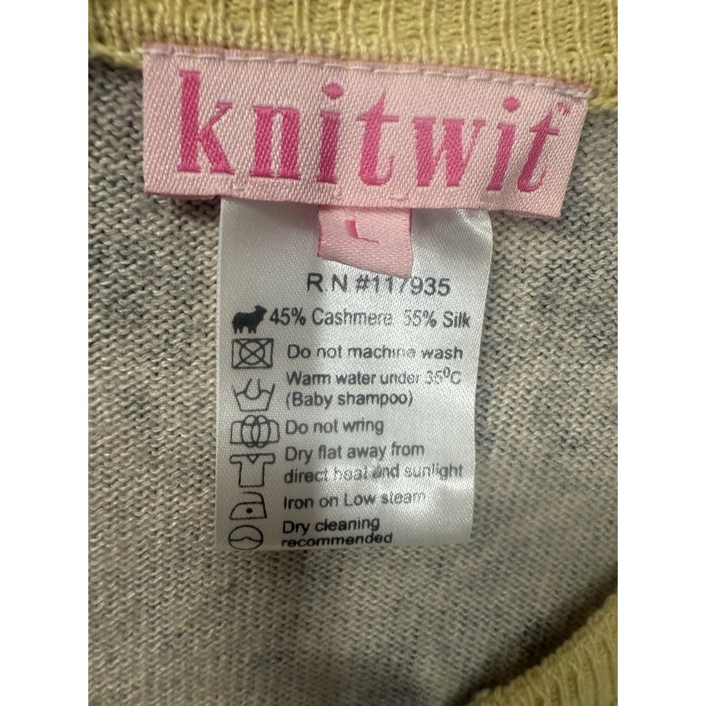 Women's Knitwit 45% Cashmere 55% Silk  Sweater Sz. L‎ - Picture 12 of 14